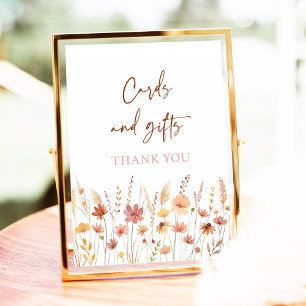 Affiche Panneau de Baby shower Boho Fleur sauvage Cartes e
