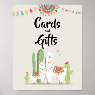 Affiche Panneau de Baby Shower Carte et Cadeaux Fiesta Lam