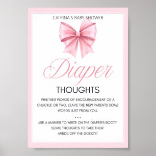 Affiche Panneau de Baby shower Coquette Bow rose