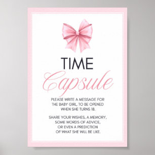 Affiche Panneau de Baby shower Coquette Bow rose