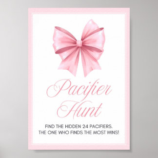 Affiche Panneau de Baby shower Coquette Bow rose