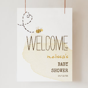 Affiche Panneau de Baby shower de bienvenue de Sweet Bumbl