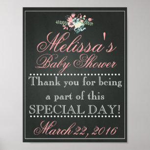Affiche Panneau de Baby shower de la calque customisée, af