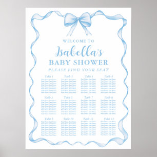 Affiche Panneau de Baby shower du Boy Boy Dusty Blue