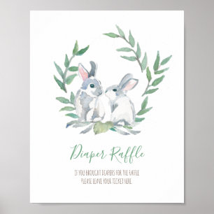 Affiche Panneau de Baby shower du chapelet de bois