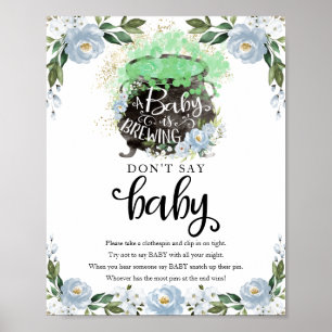 Affiche Panneau de Baby Shower Halloween Boy Ne dites pas