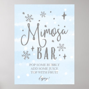 Affiche Panneau de Baby Shower Hiver Mimosa Winter