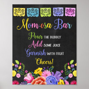 Affiche Panneau de baby shower Momosa bar Fiesta