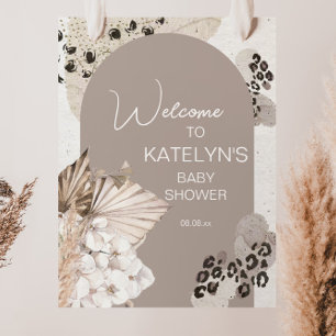 Affiche Panneau de Baby Shower ou de Mariage à Imprimé Léo