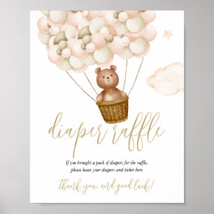 Affiche Panneau de baby shower Ours en peluche Tirage au s