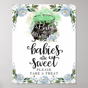 Affiche Panneau de Baby Shower pour Garçon de Halloween: L