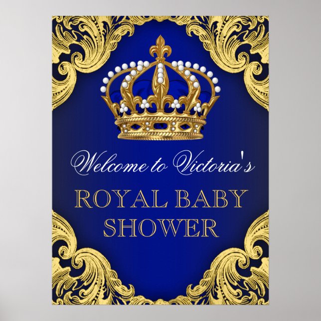 Affiche Panneau de Baby Shower Prince (Devant)