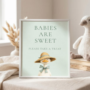 Affiche Panneau de Baby Shower : Sage Petit Oie Rigolote P