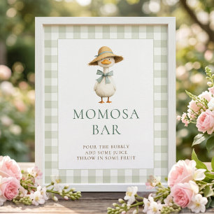 Affiche Panneau de Baby Shower Silly Goose Gingham Momosa