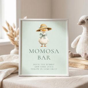 Affiche Panneau de Baby Shower Silly Goose Sage Momosa Bar