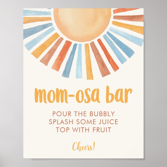 Affiche Panneau de baby shower Sunshine sun maman-osa (Devant)