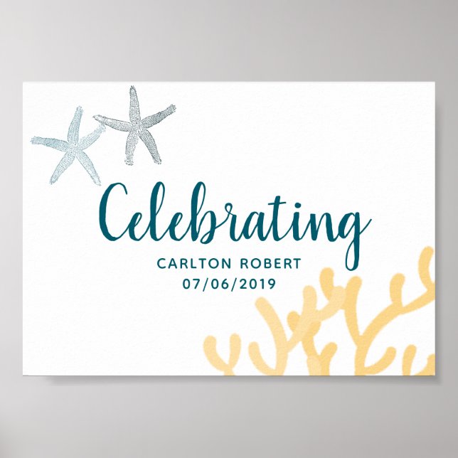 Affiche Panneau de Baby Shower sur le thème de l'océan Und (Devant)