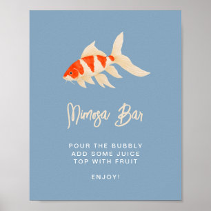 Affiche Panneau de Bachelorette Bar Mimosa Poisson Koi Aqu