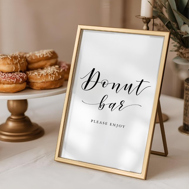 Affiche Panneau de bar à beignets de mariage de calligraph (Créateur téléchargé)