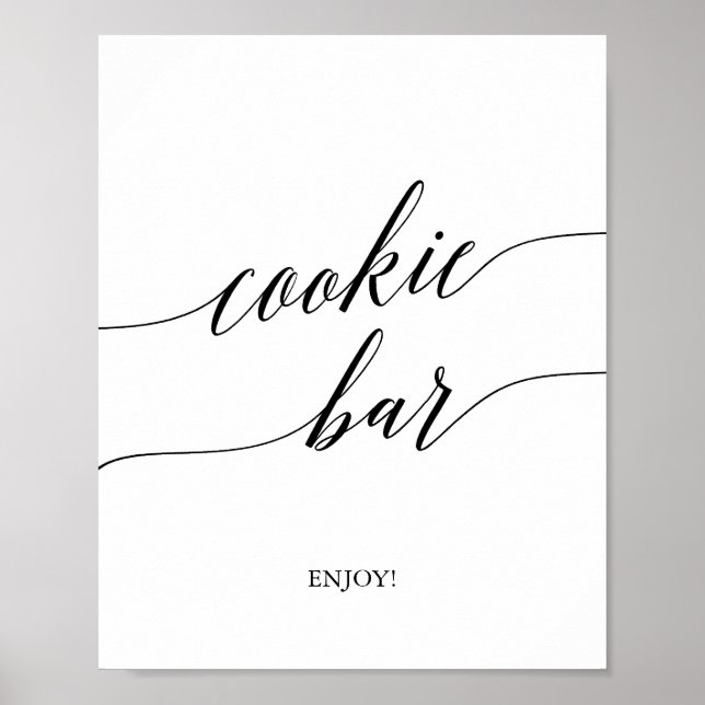 Affiche Panneau de bar à biscuits élégant en calligraphie  (Devant)
