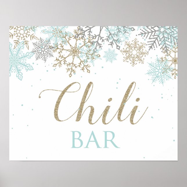 Affiche Panneau de bar à chili flocon de neige Winter Oned (Devant)