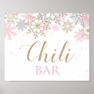Affiche Panneau de bar à chili pour anniversaire de Winter
