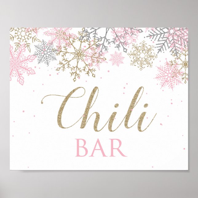 Affiche Panneau de bar à chili pour anniversaire de Winter (Devant)