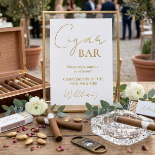Affiche Panneau de bar à cigares de mariage à écriture min
