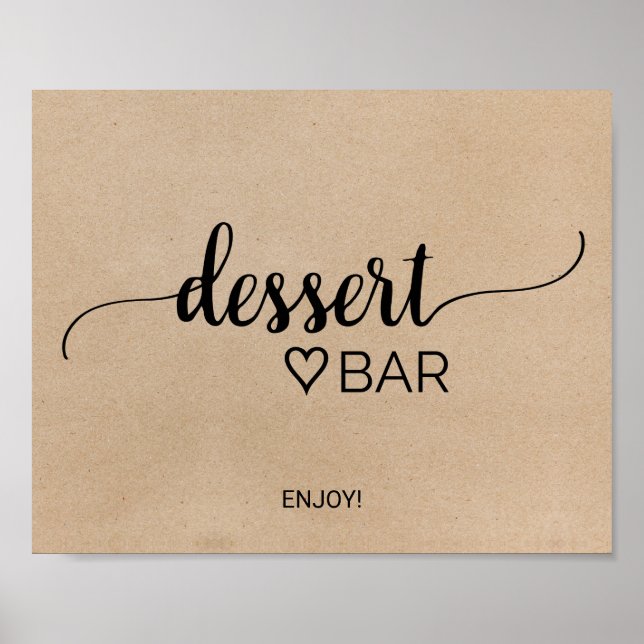 Affiche Panneau de bar à desserts en calligraphie kraft fa (Devant)