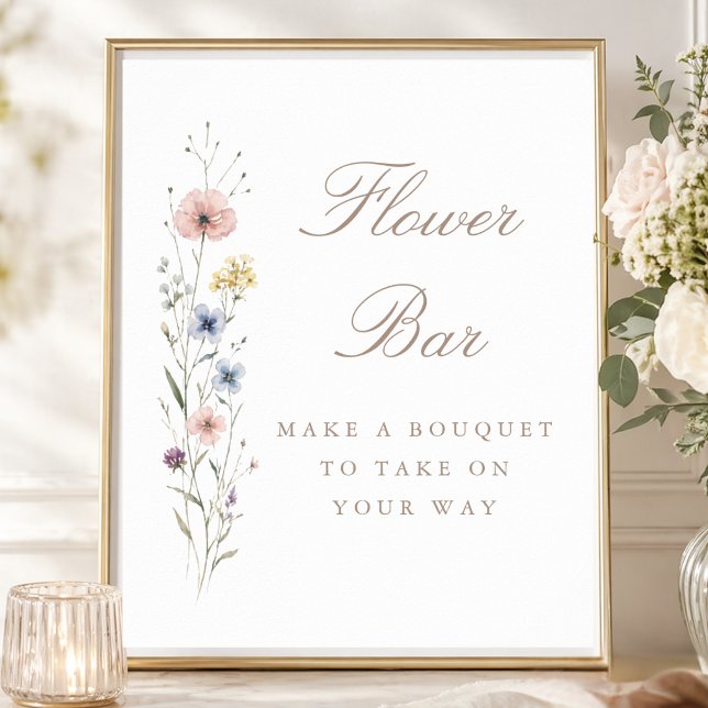 Affiche Panneau de bar à fleurs pour une fête de baby show (Créateur téléchargé)