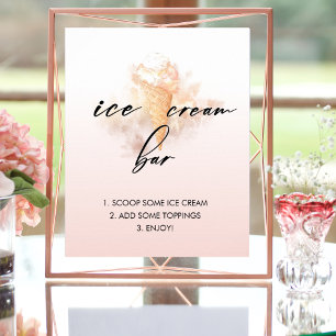 Affiche Panneau de bar à glace pour Baby Shower de mariage