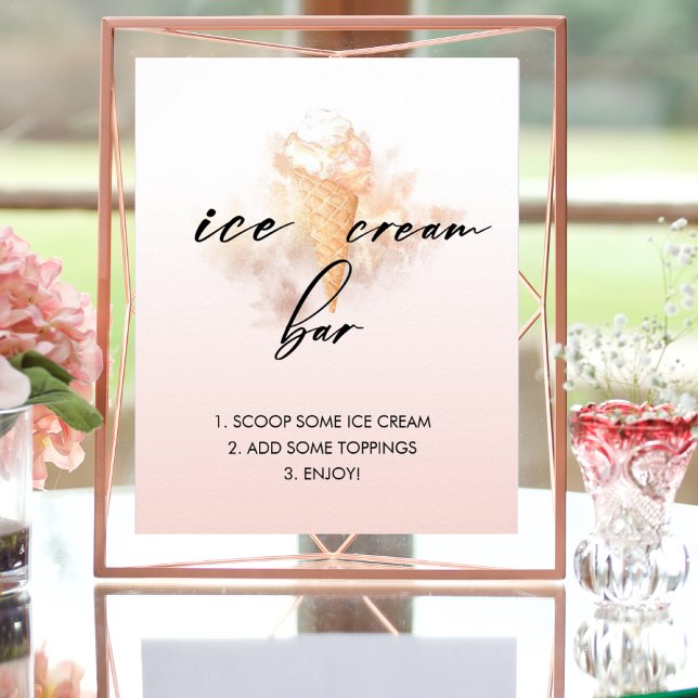 Affiche Panneau de bar à glace pour Baby Shower de mariage (Créateur téléchargé)