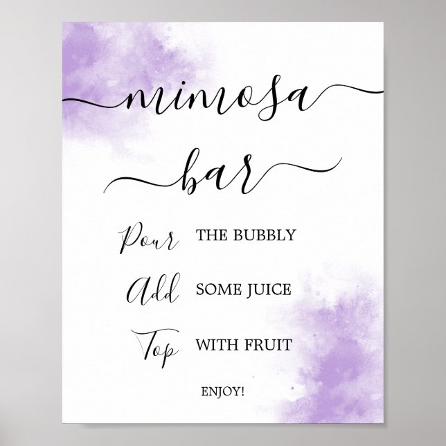 Affiche Panneau de bar à mimosa aquarelle de plage (Devant)