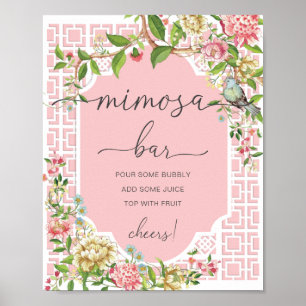 Affiche Panneau de bar à mimosa pour baby shower avec chin