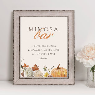 Affiche Panneau de bar à Mimosa pour Baby Shower Rustique