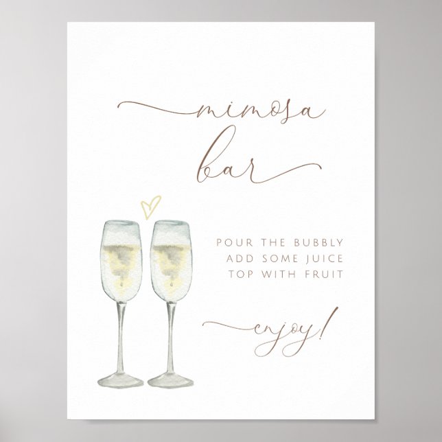 Affiche Panneau de bar à Mimosa pour Brunch et Bulles (Devant)