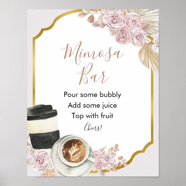 Affiche Panneau de bar à mimosa pour enterrement de vie de (Devant)