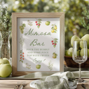 Affiche Panneau de bar à Mimosa pour enterrement de vie de