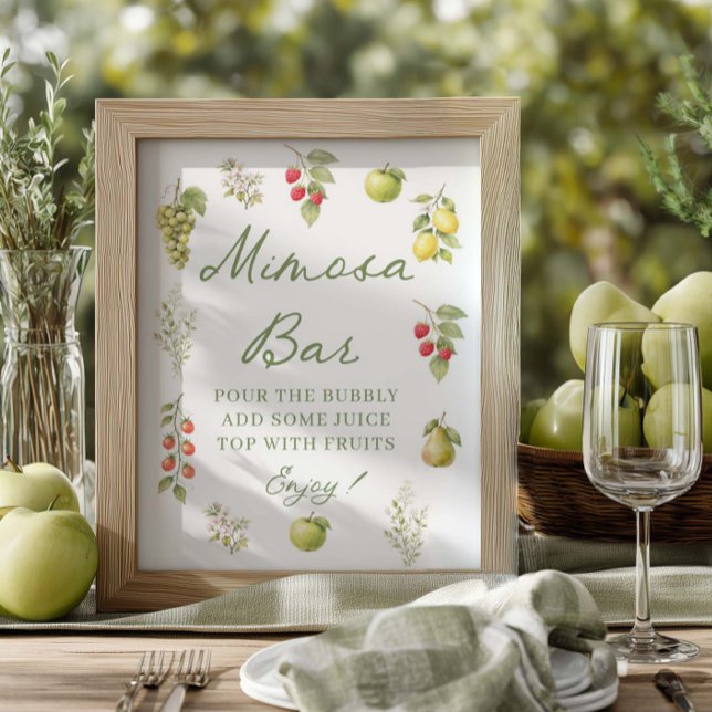 Affiche Panneau de bar à Mimosa pour enterrement de vie de (Créateur téléchargé)