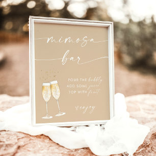 Affiche Panneau de bar à Mimosa pour enterrement de vie de