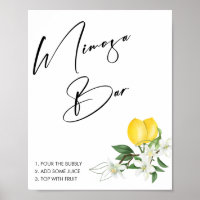 Panneau de bar à Mimosa pour la fête de mariage Ma