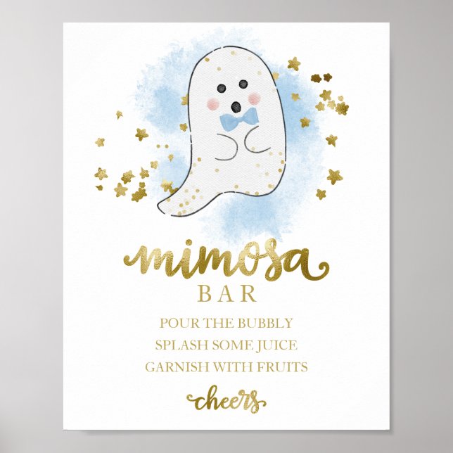 Affiche Panneau de bar à mimosa pour la fête prénatale d'u (Devant)