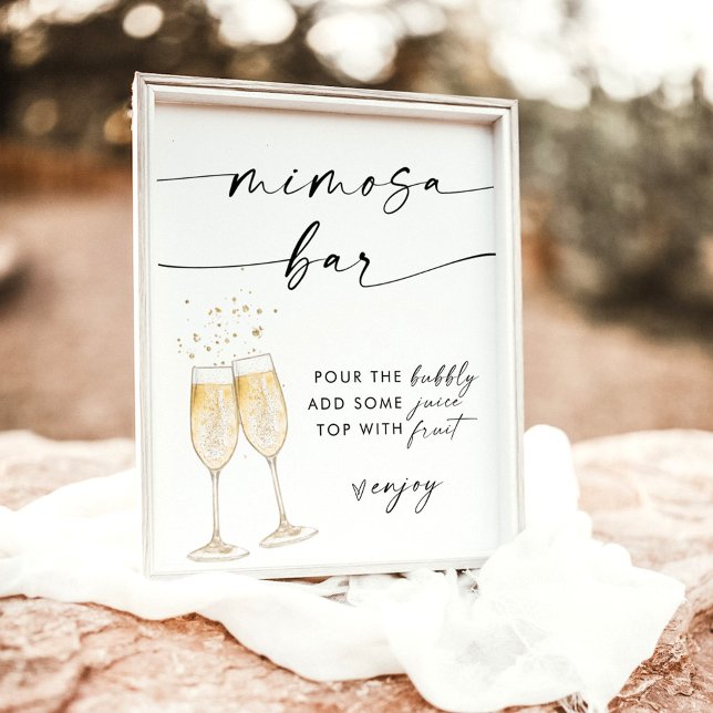 Affiche Panneau de bar à Mimosa pour mariage bohème | Bar  (Créateur téléchargé)