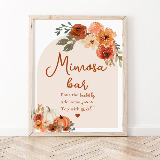 Affiche Panneau de bar à mimosa pour mariage bohème d'auto (Créateur téléchargé)