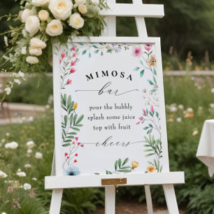 Affiche Panneau de bar à Mimosa pour mariage de Fête de ma