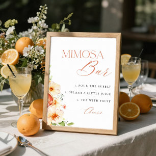 Affiche Panneau de bar à mimosa pour mariage floral aux ag
