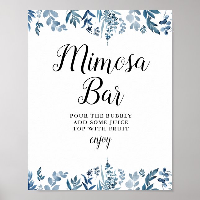 Affiche Panneau de bar à mimosa pour une douche de mariée  (Devant)