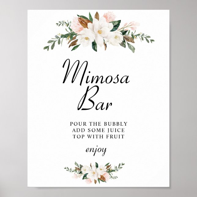 Affiche Panneau de bar à mimosa pour une douche de mariée  (Devant)