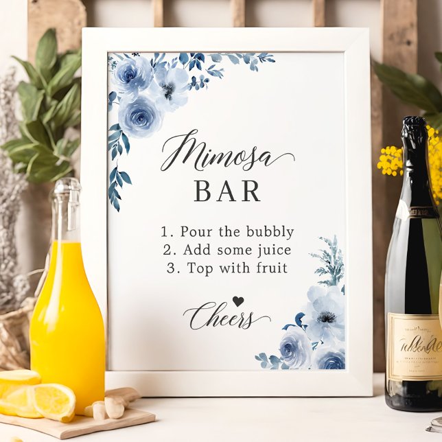 Affiche Panneau de bar à Mimosa pour une fête prénuptiale  (Créateur téléchargé)