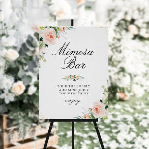 Affiche Panneau de bar à mimosas pour une douche de mariée
